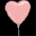 Anagram 9 in. Pastel Pink Heart Flat Foil Balloon 41112